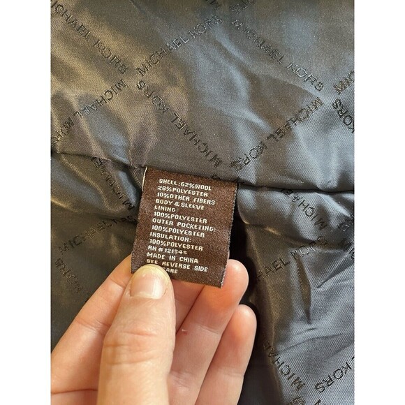 Michael‎ Kors Coat Men’s L Large Gray Wool Blend Jacket Button Up - Picture 7 of 8